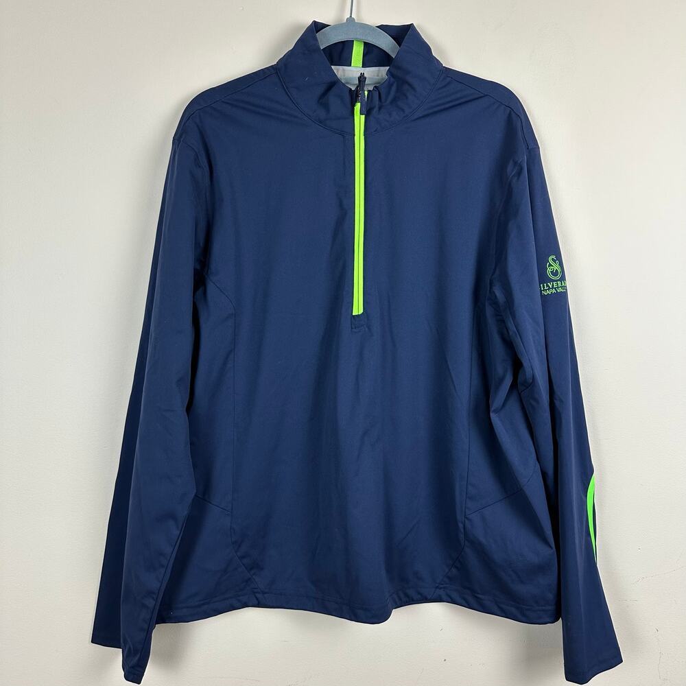 RLX Ralph Lauren Quarter Zip Pullover Navy Golf Athletic Stretch Performance L